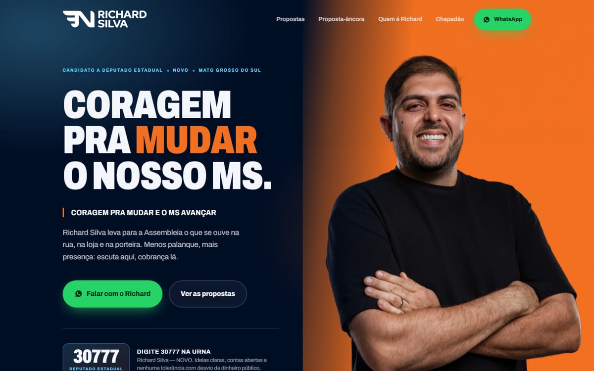 Site Richard Silva 30777, feito pela DevMarques